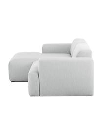 Ecksofa Melva (3-Sitzer) in Hellgrau, Bezug: Polyester Der hochwertige, Gestell: Massives Kiefernholz, Spa, Webstoff Hellgrau, B 240 x T 144 cm