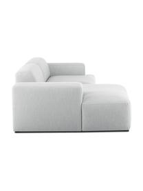 Ecksofa Melva (3-Sitzer) in Hellgrau, Bezug: Polyester Der hochwertige, Gestell: Massives Kiefernholz, Spa, Webstoff Hellgrau, B 240 x T 144 cm