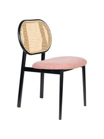 Chaise capitonnée rétro avec cannage Spike, Rose, noir, beige, larg. 46 x prof. 58 cm