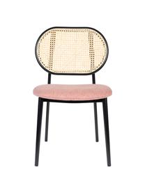 Chaise capitonnée rétro avec cannage Spike, Rose, noir, beige, larg. 46 x prof. 58 cm