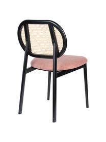 Chaise capitonnée rétro avec cannage Spike, Rose, noir, beige, larg. 46 x prof. 58 cm