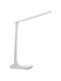 Dimbare LED tafellamp Leonora, Metaal, kunststof, Wit, zilverkleurig, 10 x 36 cm