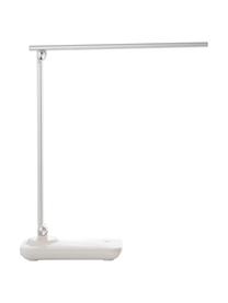 Dimmbare LED Schreibtischlampe Leonora, Lampenschirm: Metall, Weiss, Silberfarben, 10 x 36 cm