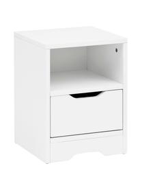 Comodino con cassetto Wohnling, Truciolare, impiallacciato, nobilitato, Bianco, Larg. 31 x Alt. 43 cm