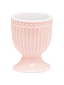 Handgemachte Eierbecher Alice in Rosa mit Reliefdesign, 2 Stück, Steingut, Rosa, Ø 5 x H 7 cm