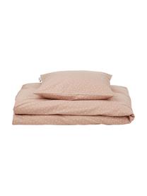 Ropa de cama de algodón ecológico Carl Spots, Rosa, blanco, Cama 80 cm (135 x 200 cm)