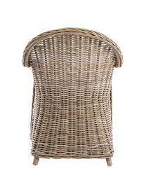 Sedia in rattan con braccioli e cuscino Martin, Marrone, Larg. 60 x Prof. 67 cm