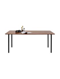 Eettafel Ravello, in verschillende formaten, Tafelblad: sheesham hout, massief, g, Poten: gepoedercoat staal, Bruin, zwart, B 200 x D 100 cm