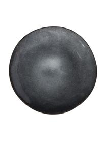Piatto piano grigio scuro Pauline 2 pz, Gres, Grigio scuro, Ø 27 cm