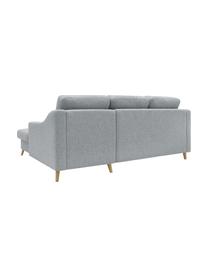 Sofa narożna z funkcją spania i miejscem do przechowywania Sweden, Tapicerka: poliester, Nogi: drewno naturalne, Szary, S 224 x G 149 cm