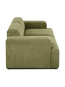 Cord-Sofa Melva (3-Sitzer), Bezug: Cord (92% Polyester, 8% P, Gestell: Massives Kiefernholz, FSC, Füße: Kunststoff, Cord Olivgrün, B 238 x T 101 cm