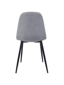 Gestoffeerde stoelen Karla, 2 stuks, Bekleding: 100% polyester, Poten: metaal, Geweven stof lichtgrijs, zwart, B 44 x D 53 cm