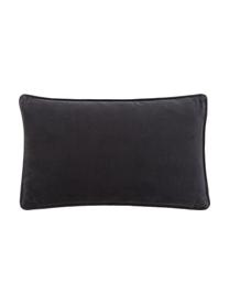 Housse de coussin rectangulaire velours anthracite Dana, 100 % velours de coton, Anthracite, larg. 30 x long. 50 cm