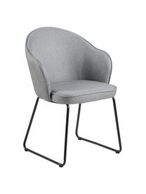Židle s područkami Mitzie, Světle šedá, černá