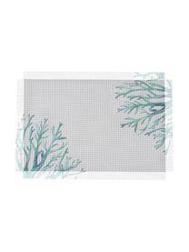 Placemats Estran, 2 stuks, Polyester, Wit, turquoise, B 30 x L 45 cm