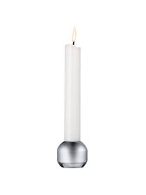 Kerzenhalter Silhouette, 2 Stück, Metall, beschichtet, Silberfarben, Ø 4 x H 3 cm