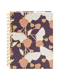 Cuaderno Lotus, Lila, rosa, amarillo, blanco, An 16 x Al 21 cm