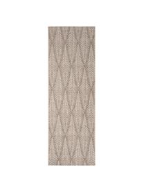 Design in- &  outdoor loper Pella met grafisch patroon, 100% polypropyleen, Taupe, beige, 70 x 200 cm