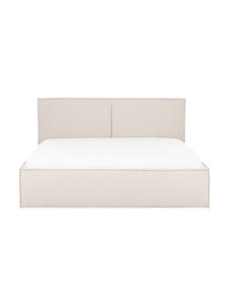 Polsterbett Dream mit Stauraum, Bezug: Polyester (Strukturstoff), Korpus: Massives Kiefernholz, FSC, Webstoff Hellbeige, B 140 x L 200 cm