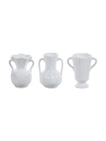 Set de jarrones de cerámica Mico, 3 uds., Cerámica, Blanco, An 10 x Al 12 cm