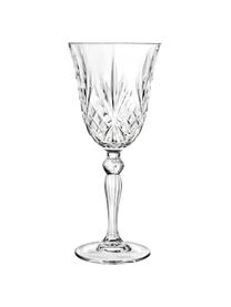 Set de copas de vino de cristal con relive Melodia, 6 comensales (18 pzas.), Cristal, Transparente, Set de diferentes tamaños