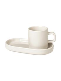 Filiżanki do espresso Pilar, 2 szt., Ceramika, Kremowobiały, Ø 5 x W 6 cm, 50 ml