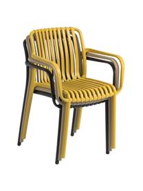 Záhradná stolička s opierkami Isabellini, Umelá hmota, Žltá, Š 54 x H 49 cm
