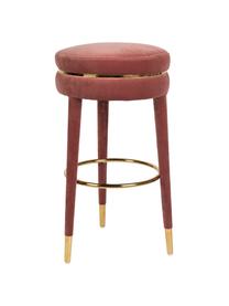 Zamatová barová stolička I Am Not A Macaron, Ružová, Ø 41 x V 78 cm