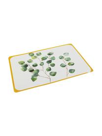 Kunststoffen placemats Botanique, 6-delig, Kunststof, Wit, groen, geel, B 45 x D 30 cm