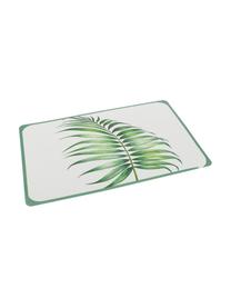 Kunststoffen placemats Botanique, 6-delig, Kunststof, Wit, groen, geel, B 45 x D 30 cm