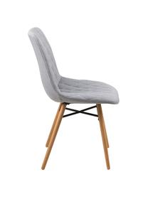 Sedie imbottite Lif, 2 pz., Rivestimento: 100% poliestere, Gambe: legno di faggio, Rivestimento: grigio chiaro<br>Gambe: legno di quercia<br>Supporto: nero, L 46 x A 85 cm