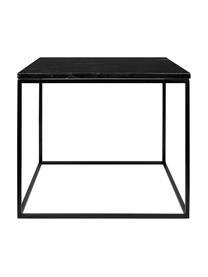 Table d'appoint en marbre Gleam, Plateau : noir, marbré Structure : noir