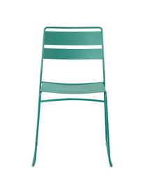 Silla de exterior apilable de metal Lina, Verde, An 47 x F 55 cm