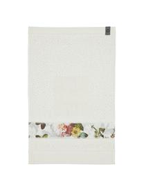 Serviette de toilette blanc crème Fleur, de différentes tailles, 97 % coton, 3 % polyester, Blanc crème, multicolore, Serviette de toilette, larg. 60 x long. 100 cm