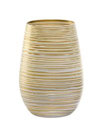 Kristall-Cocktailgläser Twister in Gold/Weiß, 6 Stück, Kristallglas, beschichtet, Weiß, Goldfarben, Ø 9 x H 12 cm, 465 ml