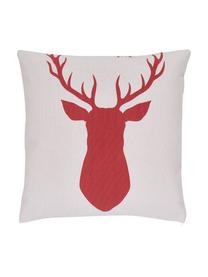 Federa arredo reversibile in cotone Deer, 100% cotone, Rosso, Larg. 45 x Lung. 45 cm