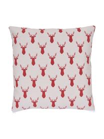 Housse de coussin réversible 45x45 pur coton Deer, Rouge