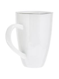 Tasse en porcelaine faite main Salt, 6 pièces, Porcelaine, Blanc cassé, Ø 8 x haut. 12 cm, 300 ml