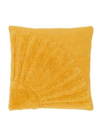 Federa arredo in cotone con motivo in rilievo Ilari, 100% cotone, Giallo, Larg. 45 x Lung. 45 cm