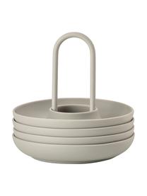 Eierdopje Henk met handvat, 4 stuks, Siliconen, gecoat metaal, Beige, Ø 11 cm
