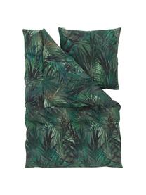 Bavlnená posteľná bielizeň s tropickou potlačou Solitude, Zelené modré tóny