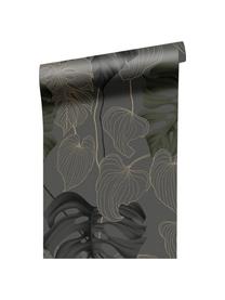 Papel pintado Paradiso, Tejido no tejido, Gris, negro, verde, marrón, An 52 x Al 1005 cm