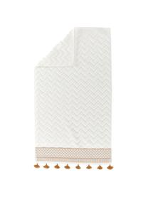 Handdoek Karma in verschillende formaten, met hoog-laag patroon, Wit, beige, Handdoek, B 50 x L 90 cm