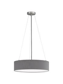 Lámpara de techo Pina, estilo clásico, Pantalla: tela, Anclaje: metal, Cable: cubierto en tela, Gris, Ø 50 x Al 13 cm