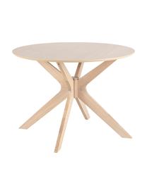 Mesa de comedor redonda Duncan, Tablero: fibras de densidad media , Patas: madera de roble macizo, Roble, Ø 105 x Al 75 cm