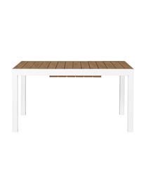 Rozkladací záhradný stôl Elias, 140 - 200 x 90 cm, Biela, hnedá, Š 140 x H 90 cm