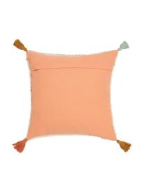 Housse de coussin 45x45 moelleuse pur coton Asila, Couleur crème, multicolore