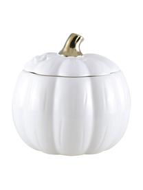 Pojemnik do przechowywania Pumpkin, Ceramika, Biały, odcienie złotego, Ø 12 x W 14 cm