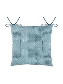 Wendesitzkissen Galette in Blau/Weiss, 100% Baumwolle, Blau, Weiss, 40 x 40 cm