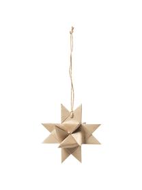 Kerstboomhangers Star Origami, 4 stuks, Papier, Beige, B 11 x D 11 cm